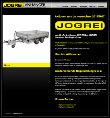 Screenshot Website Friedrich Alexander Lackner - Anhänger-Fahrzeugbau Jogrei
