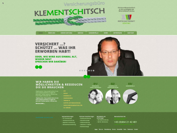 Screenshot der Website Versicherungsbüro Klementschitsch