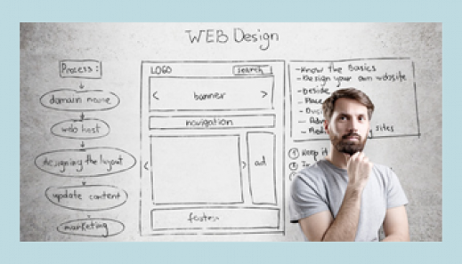 Grafische Darstellung der Entstehung eines Webdesigns